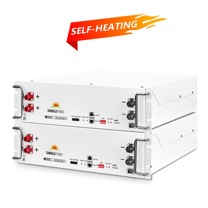 SunGoldPower 2X SGH48100T Server Rack 48V 100AH Lithium Battery Self-Heating