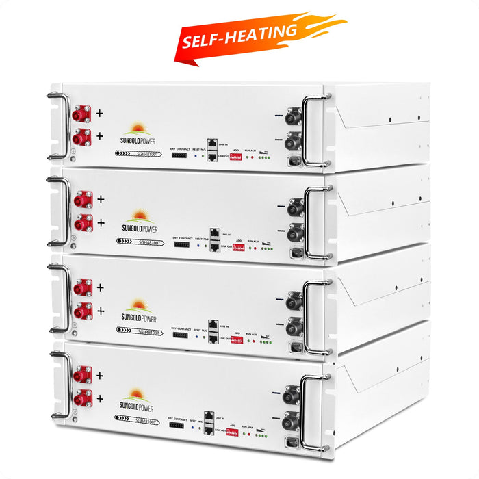 SunGoldPower 4X SGH48100T Server Rack 48V 100AH Lithium Battery Self-Heating