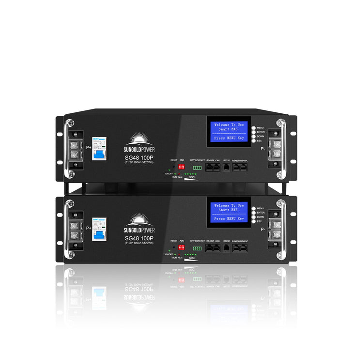 SunGold Power 51.2v 100AH Server Rack LiFePO4 Lithium  Battery SG48100P