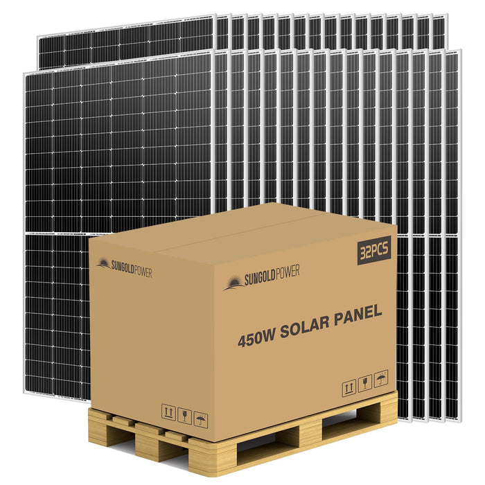 SunGoldPower 450W Mono Perc Solar Panel Full Pallet (32 Panels)