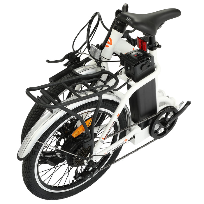 Ecotric Starfish 20 inches portable and folding electric bike - White | UL Certified
