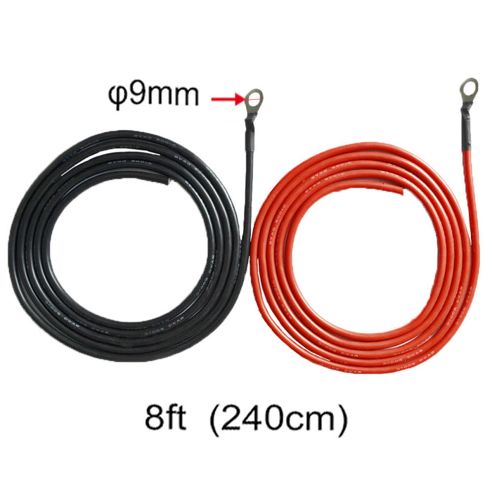 8ft cables red black