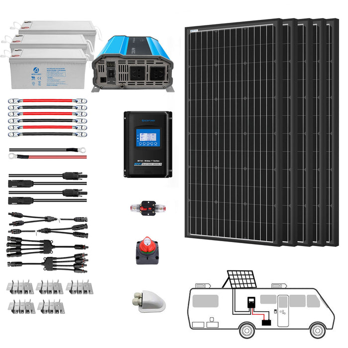   ACOPOWER Solar Panels HY-600AH3KW-500WMB
