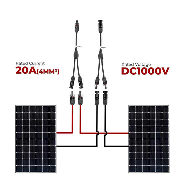 Solar Connectors Y Branch Parallel Adapter Cable Wire