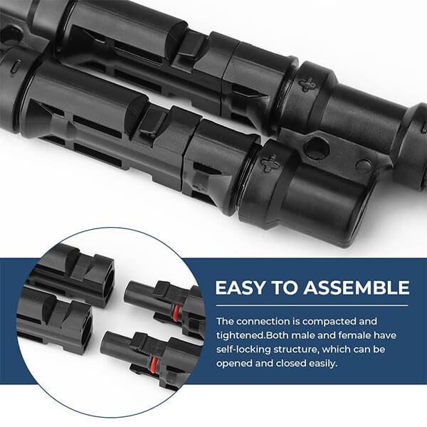 Solar Branch Connectors Y Connector in Pair MMF+FFM Parallel Connection (5 Pairs)