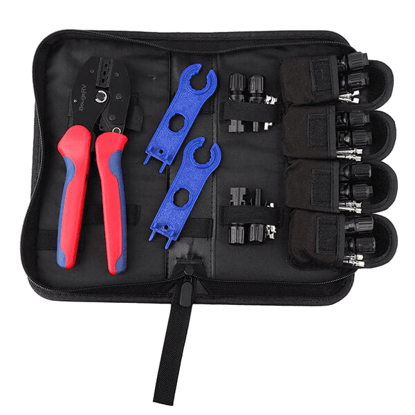 BougeRV Solar Connectors Crimp Tool Kit for 10/11/12/13 AWG Solar Wire 6 Pairs