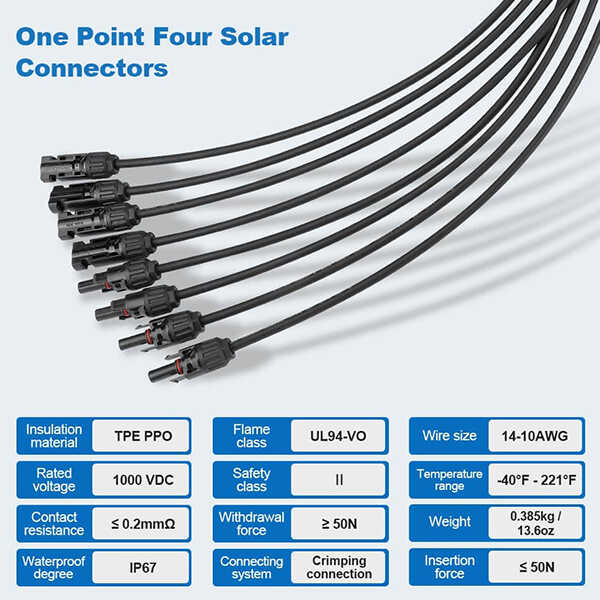 BougeRV Y Branch Parallel Connectors Extra Long 1 to 4 Solar Cable