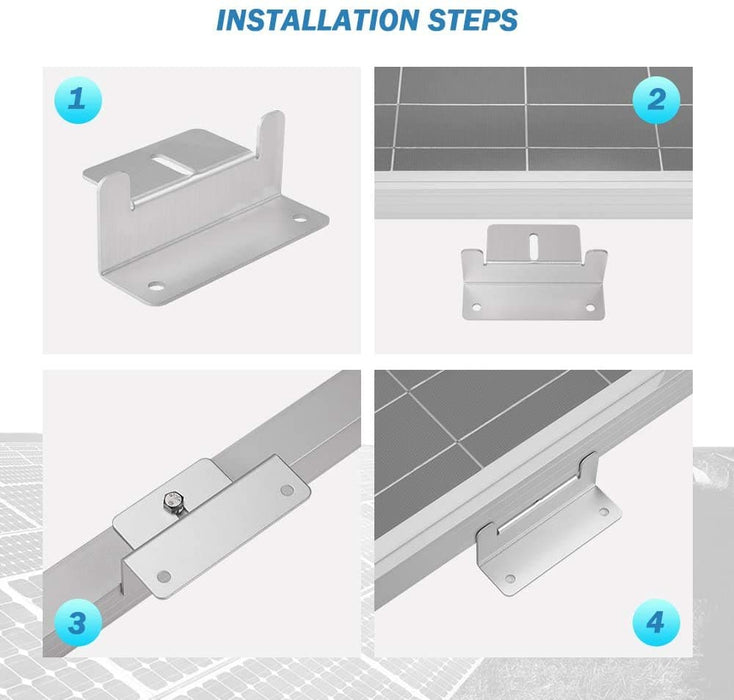 BougeRv Solar Panel Mounting Z Bracket Mount Kits 4 set 16 Units