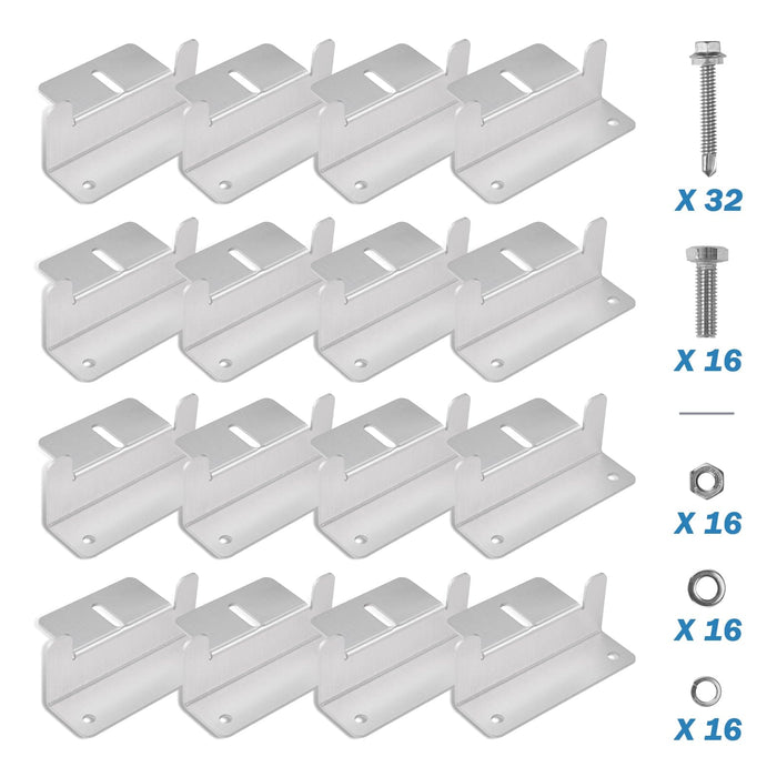 BougeRv Solar Panel Mounting Z Bracket Mount Kits 4 set 16 Units