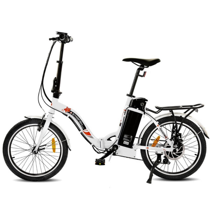 Ecotric Starfish 20" Folding Electric Bike - White | UL Certified