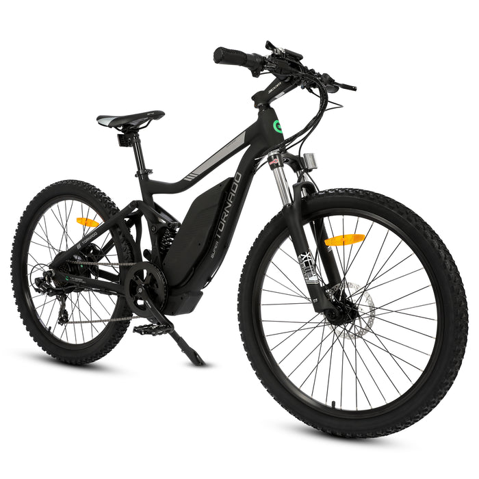 Ecotric Tornado Full Suspension MTB E-Bike - Matte Black