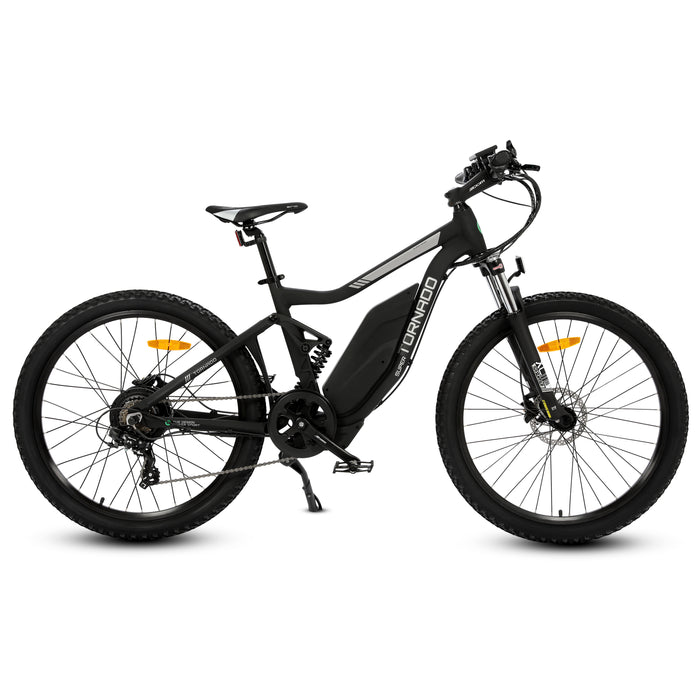 Ecotric Tornado Full Suspension MTB E-Bike - Matte Black