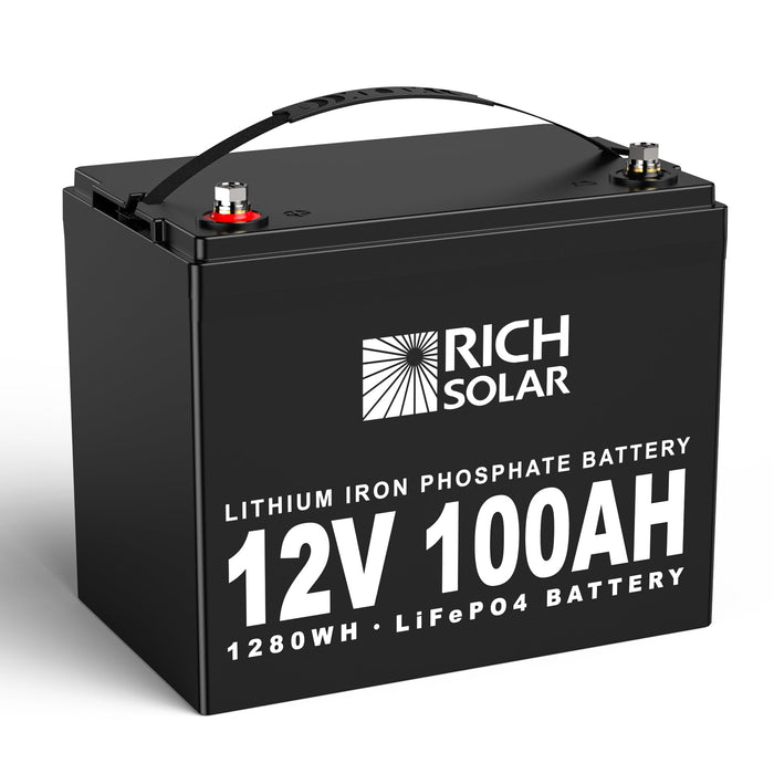 Rich Solar 12V 100Ah LiFePO4 Lithium Iron Phosphate Battery