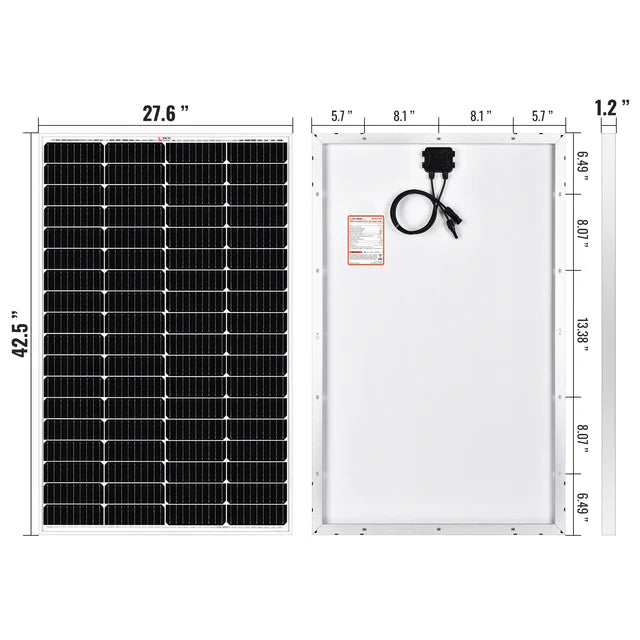 Rich Solar MEGA 150 Watt Monocrystalline Solar Panel | Best 12V Panel for RVs and Off-Grid | UL Certified