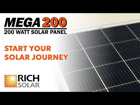 Rich Solar MEGA 200 Watt Monocrystalline Solar Panel | Best 12V Panel for RVs and Off-Grid | 25-Year Output Warranty | UL Certified