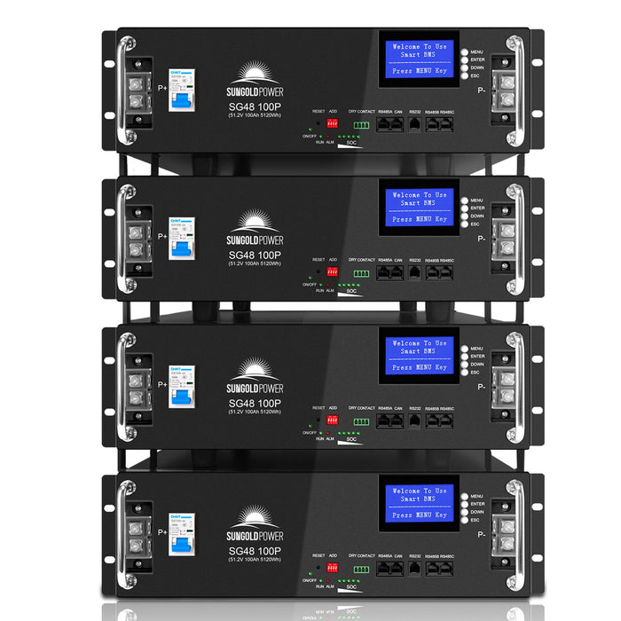 SunGold Power 51.2V 100AH LiFePO4 Server Rack Battery