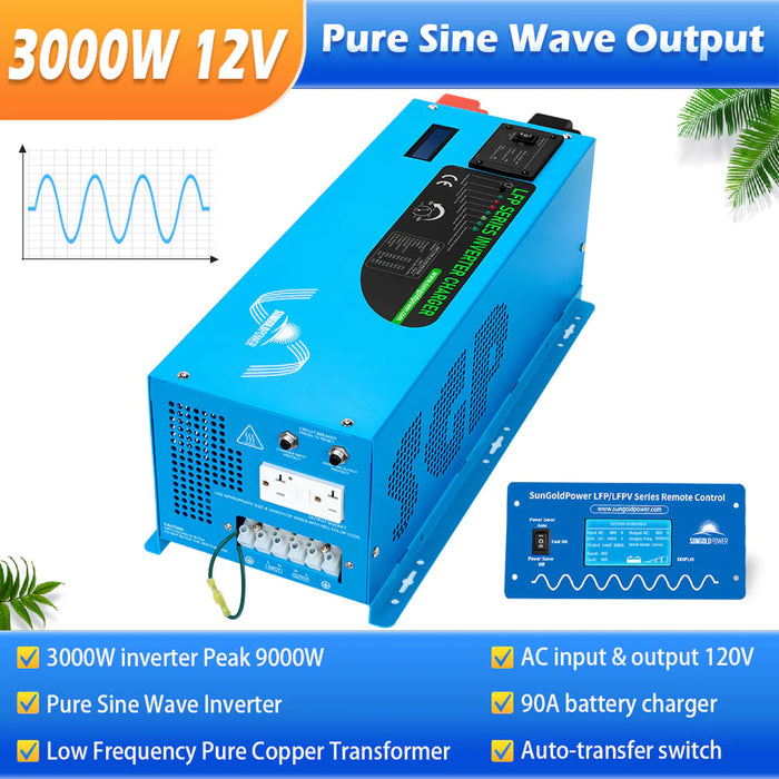 SunGoldPower 3000W DC 12V Low Frequency Inverter