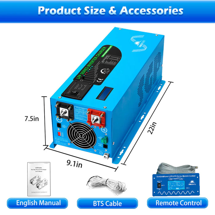 SunGoldPower 3000W DC 12V Low Frequency Inverter