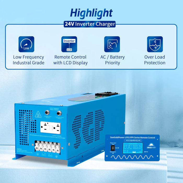 SunGoldPower 3000W DC 24V Low Frequency Inverter