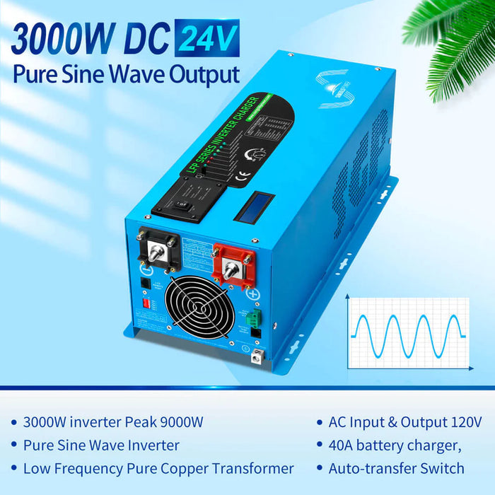 SunGoldPower 3000W DC 24V Low Frequency Inverter