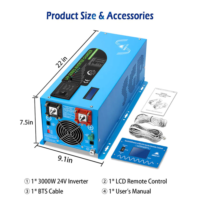 SunGoldPower 3000W DC 24V Low Frequency Inverter