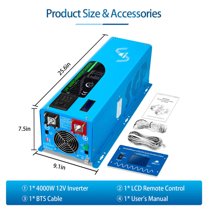 SunGoldPower 4000W DC 12V Low Frequency Inverter