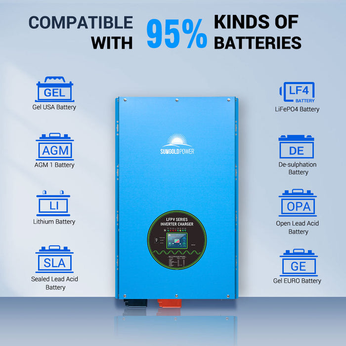 SunGoldPower 10KW 24V Split Phase Pure Sine Wave Inverter Charger