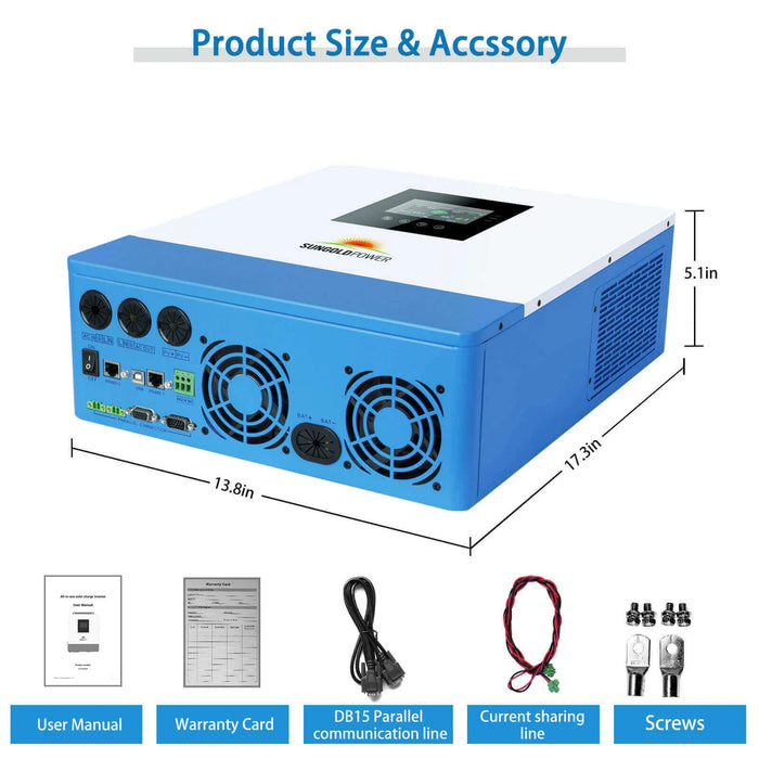 SunGold Power 5000W 48V Solar Inverter Charger -UPS