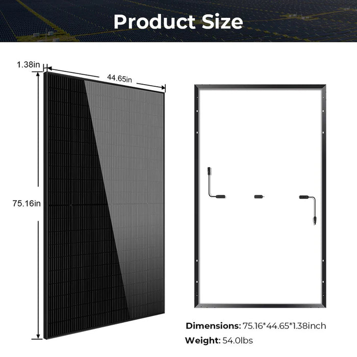 SunGoldPower 440W Mono Black Perc Solar Panels