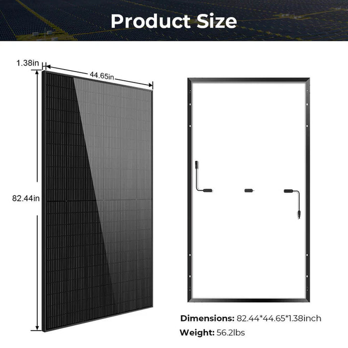 SunGoldPower 500W Mono Black Perc Solar Panel