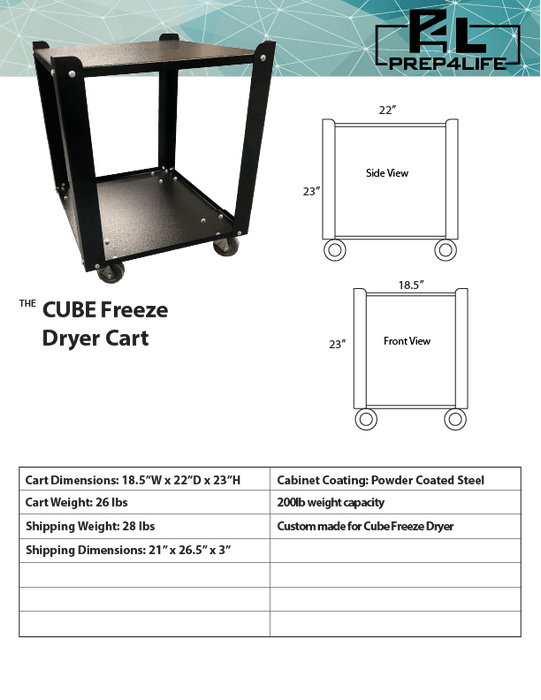 Prep4Life The Cube Freeze Dryer Rolling Cart